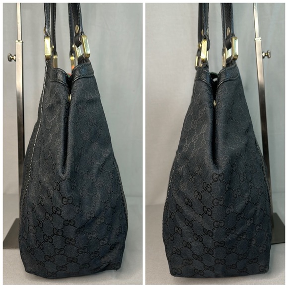 Gucci Black GG Canvas Medium New Ladies Web Tote - Picture 5 of 12